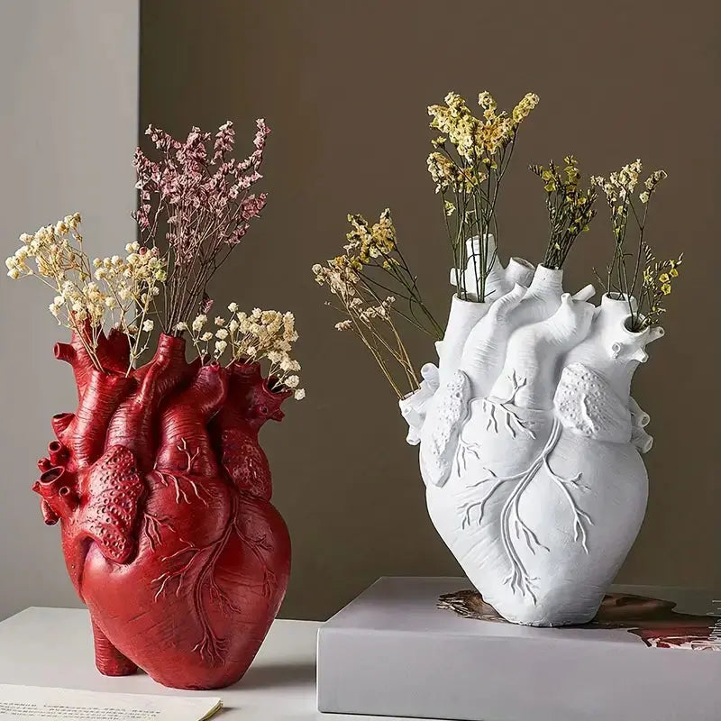 Heart-Shaped Ceramic Vase in Vibrant Colors