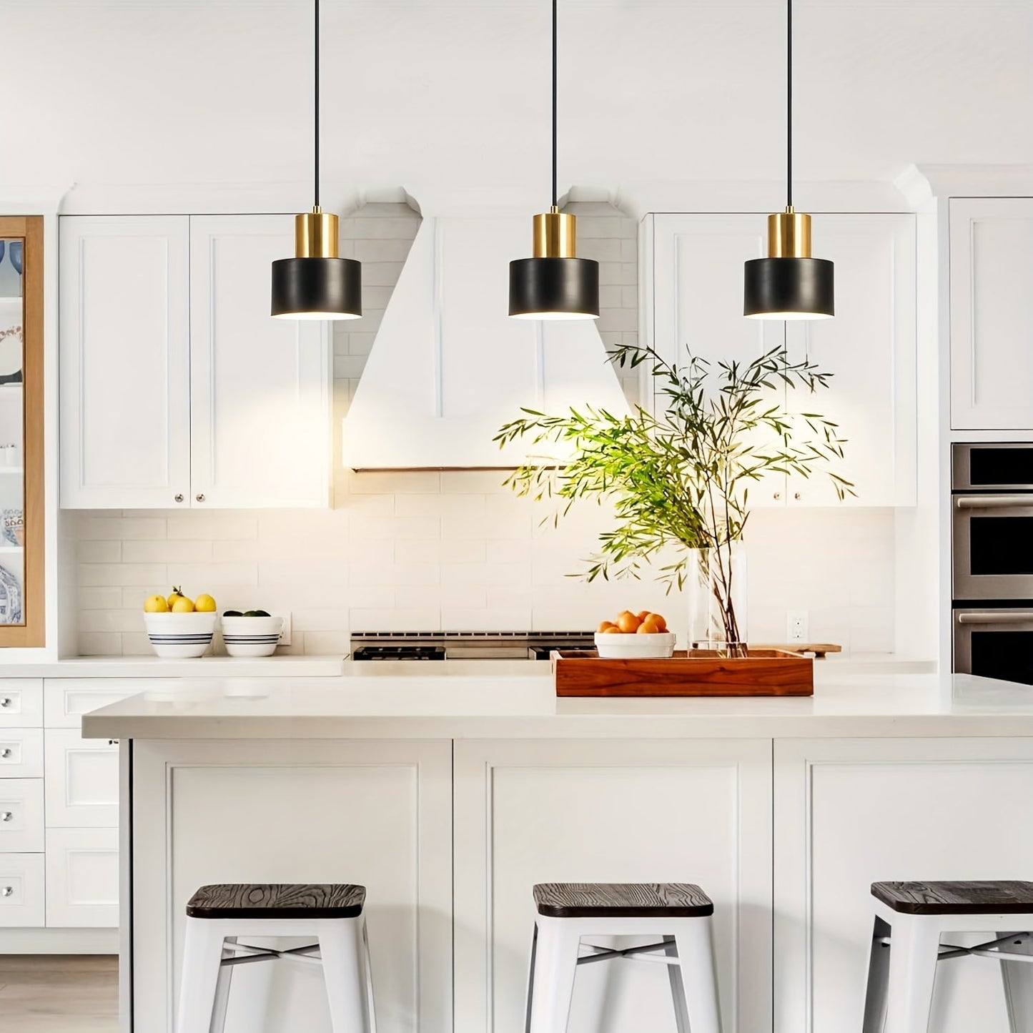 Modern Black and Gold Adjustable Pendant Light E27 Fixture