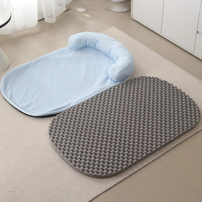 Cooling Silk Mattress for Pets - Breathable Foam Bed