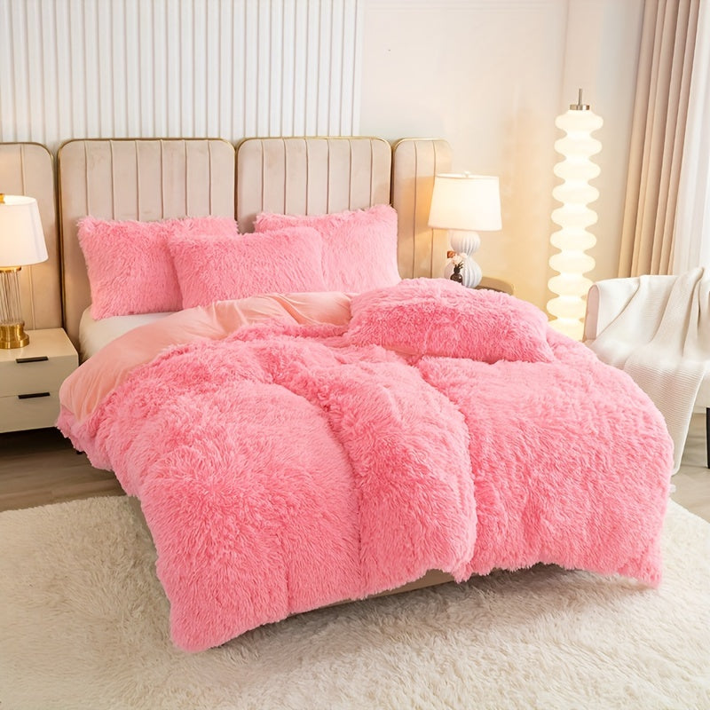 Ultra Soft Plush Duvet Cover Set with Zipper Closure