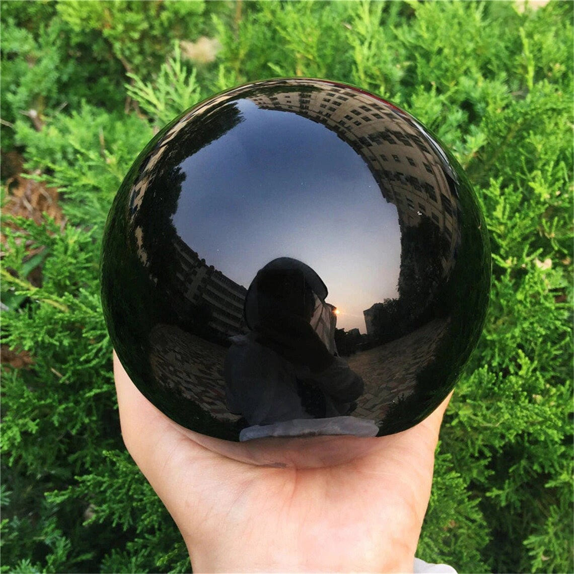 Obsidian Crystal Sphere Decoration for Energy Cleansing