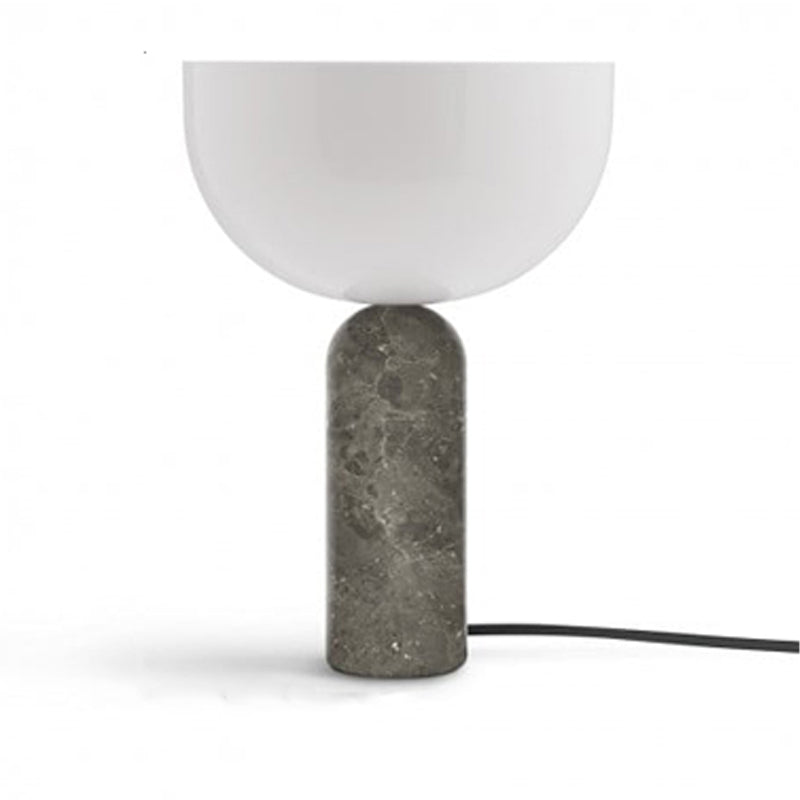 Marble Table Lamp with Gold Accents - Elegant White Marble Design