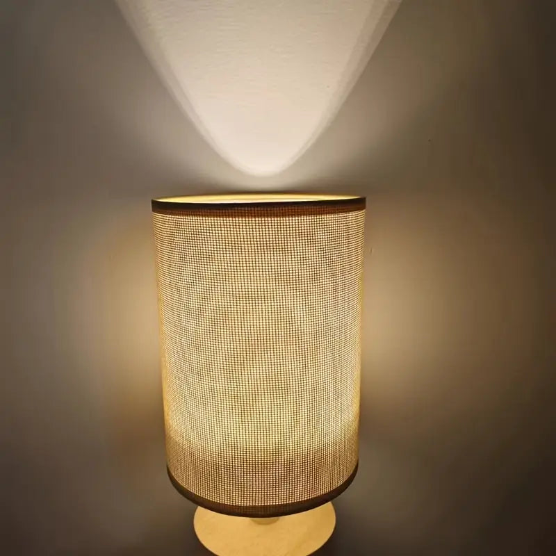 Minimalist Wooden Base Table Lamp with Fabric Shade