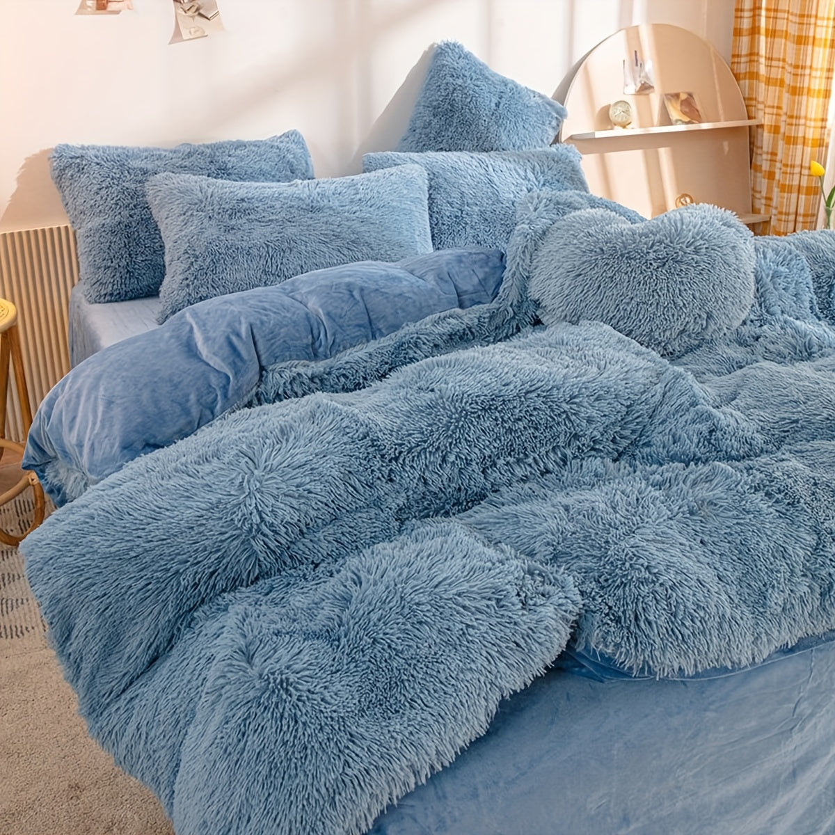Luxurious Velvet Duvet Cover Set with Pillowcases for All-Season Comfort