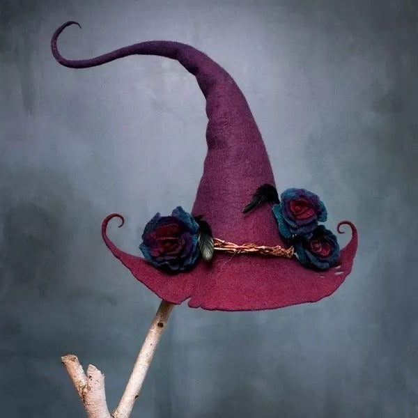 Handmade Felt Witch Hat for Halloween Party