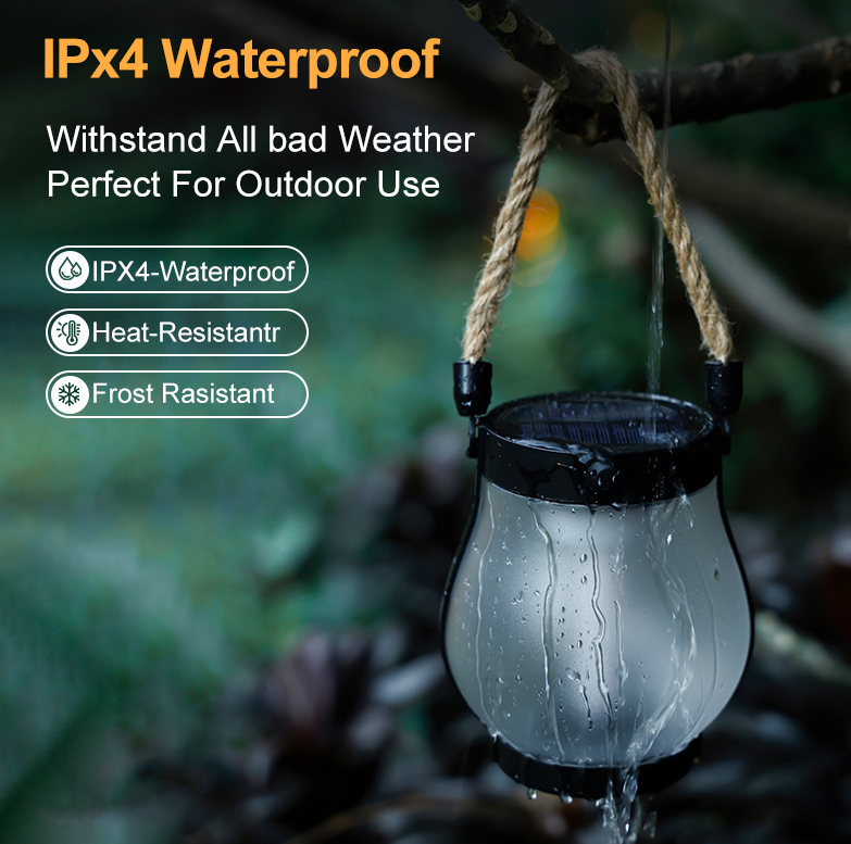 Solar Flame Light with Automatic Dusk Sensor and Waterproof Design