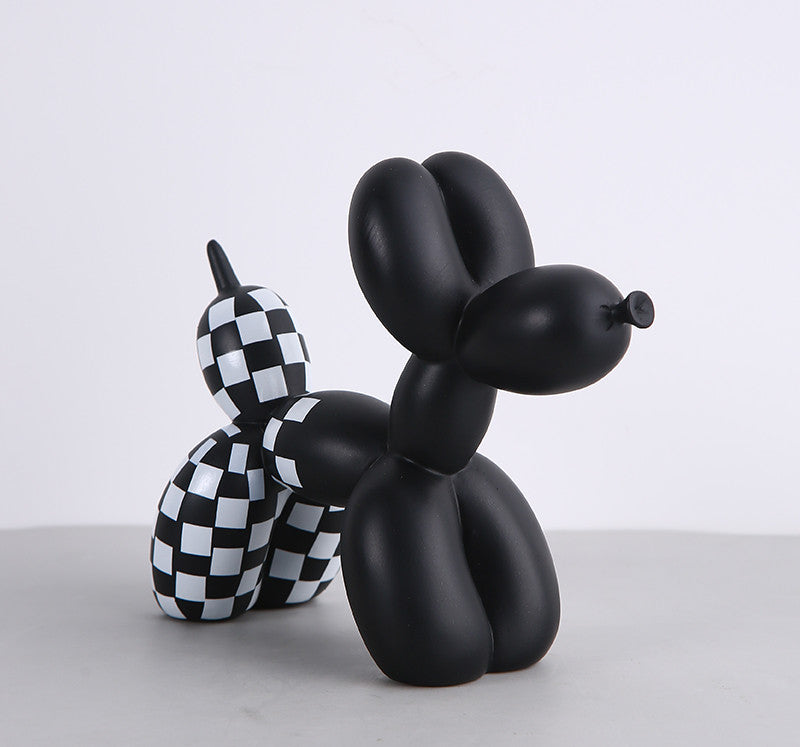 Black and White Balloon Dog Figurine