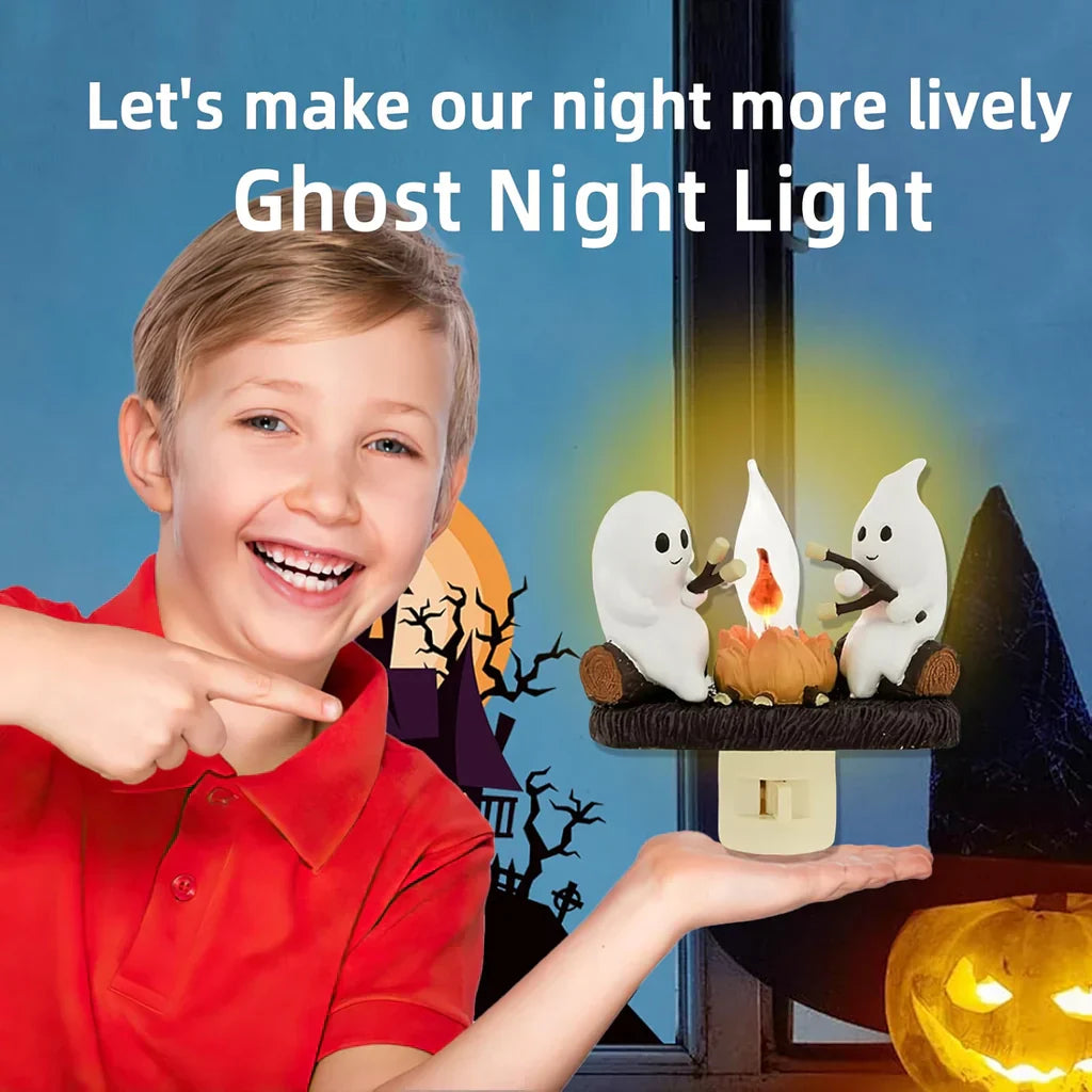 Halloween Ghost Campfire Night Light with Friendly Ghosts