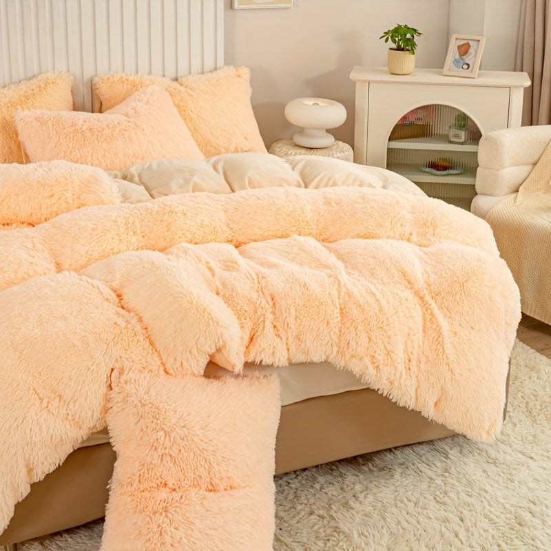 Ultra Soft Plush Duvet Cover Set with Zipper Closure