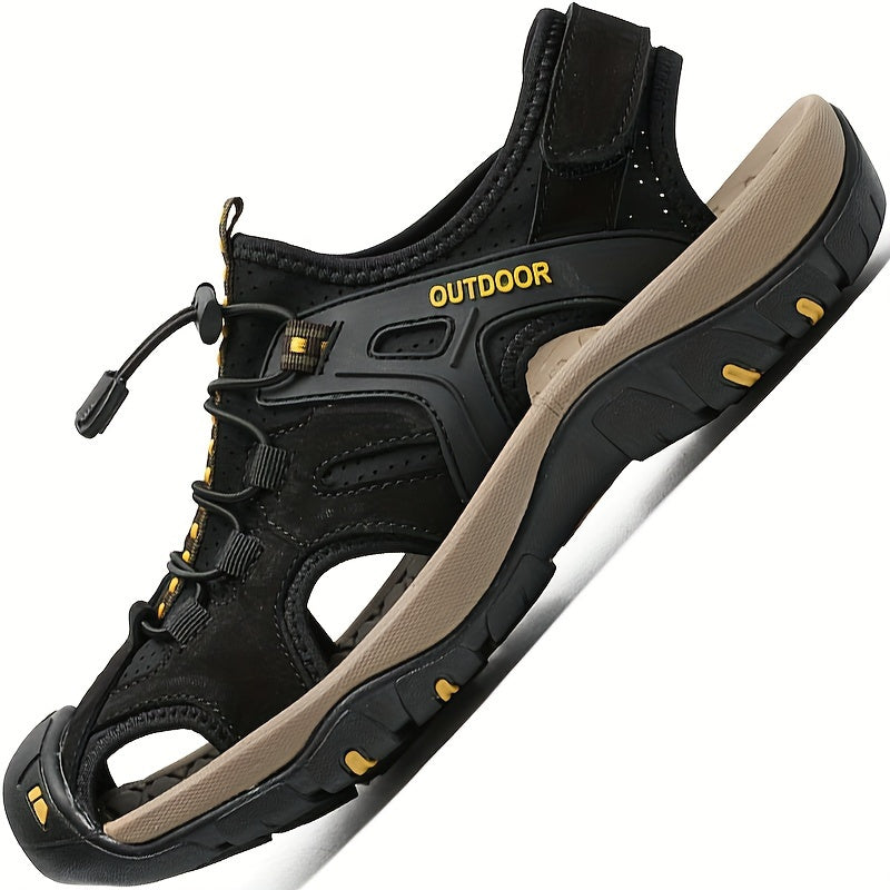 Men's Closed Toe Hiking Sandals with Non-Slip Rubber Sole