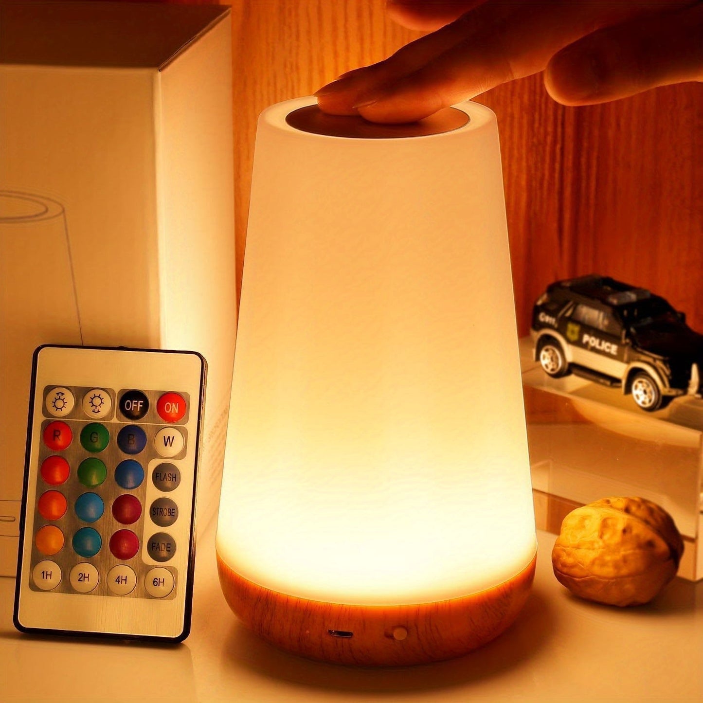 Wireless Rechargeable LED Night Light with Dimmable Color Modes