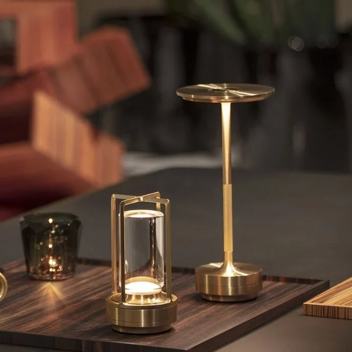 Cordless Dimmable Aluminum Table Lamp - Rechargeable Waterproof Desk Light