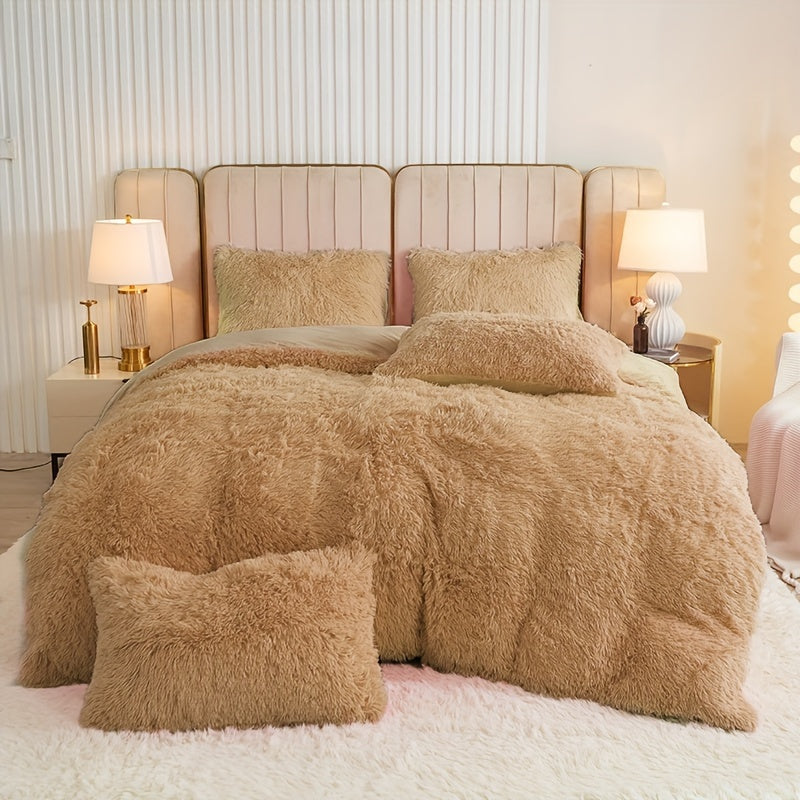 Ultra Soft Plush Duvet Cover Set with Zipper Closure