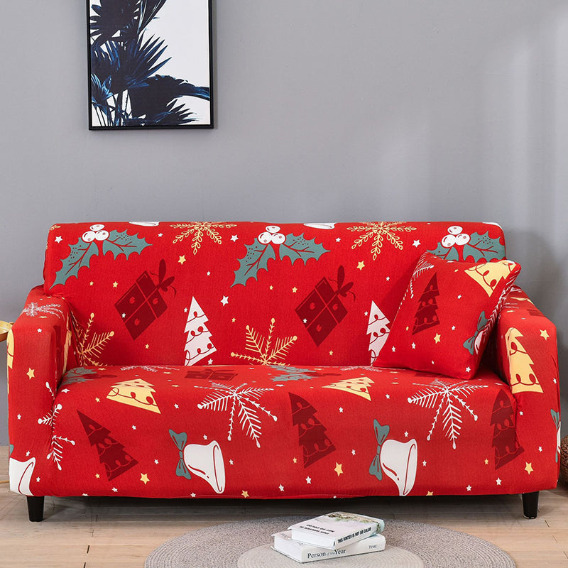 Christmas Elastic Sofa Cover for All Sizes - Polyester Stretch Protector