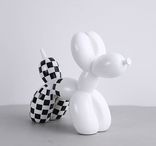 Black and White Balloon Dog Figurine