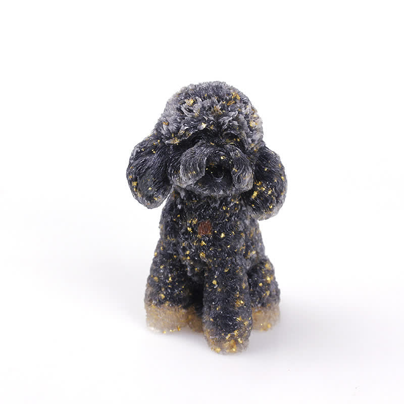 Natural Crystal Poodle Gemstone Ornament