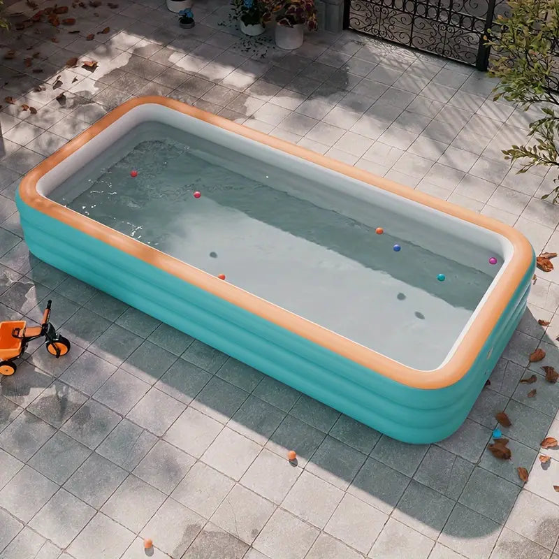 Inflatable Family Pool for Garden - Durable PVC, Easy Setup