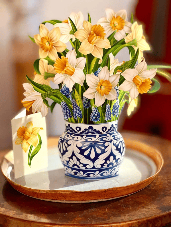 Realistic Pop-up Flower Art with Free Greeting Card