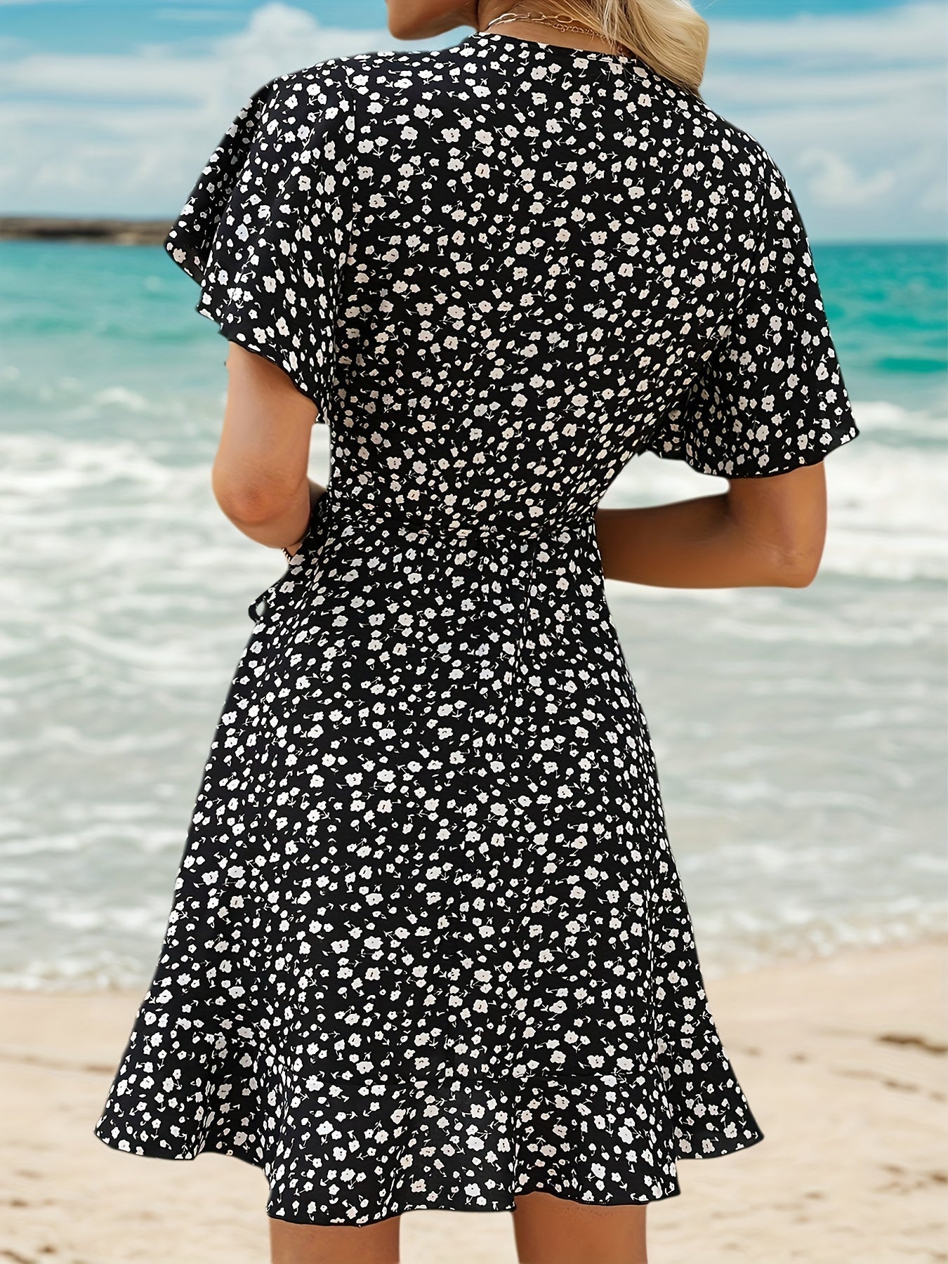 Floral Wrap Summer Dress for Women