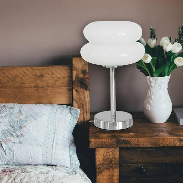 Dimmable Wireless LED Table Lamp with Glass Shade