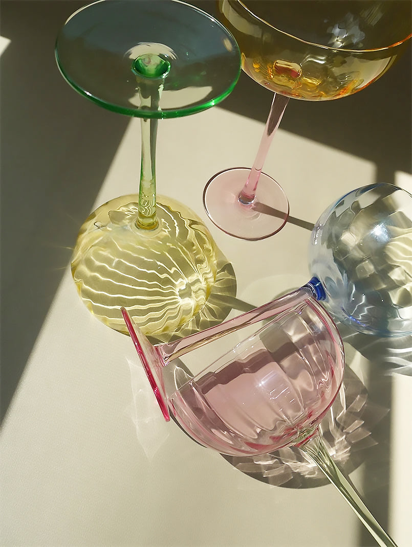 Pumpkin-Shaped Colored Crystal Champagne Glasses