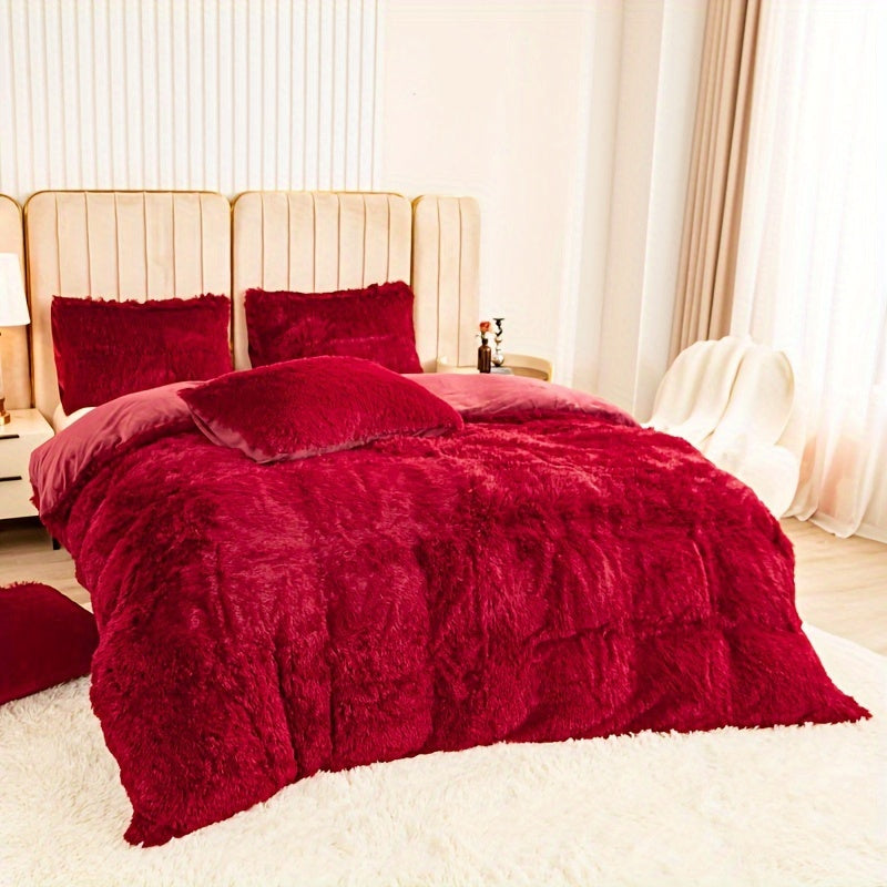 Ultra Soft Plush Duvet Cover Set with Zipper Closure