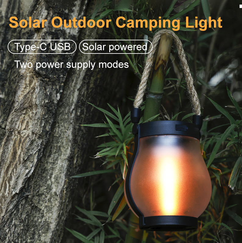 Solar Flame Light with Automatic Dusk Sensor and Waterproof Design