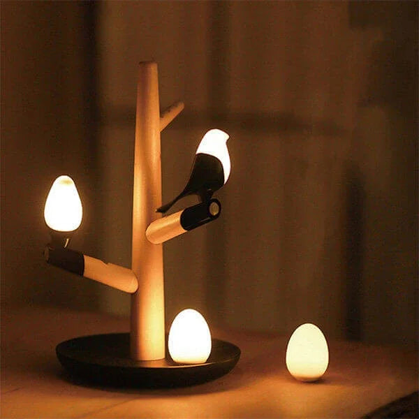 Smart Wooden Table Lamp with Motion Sensor