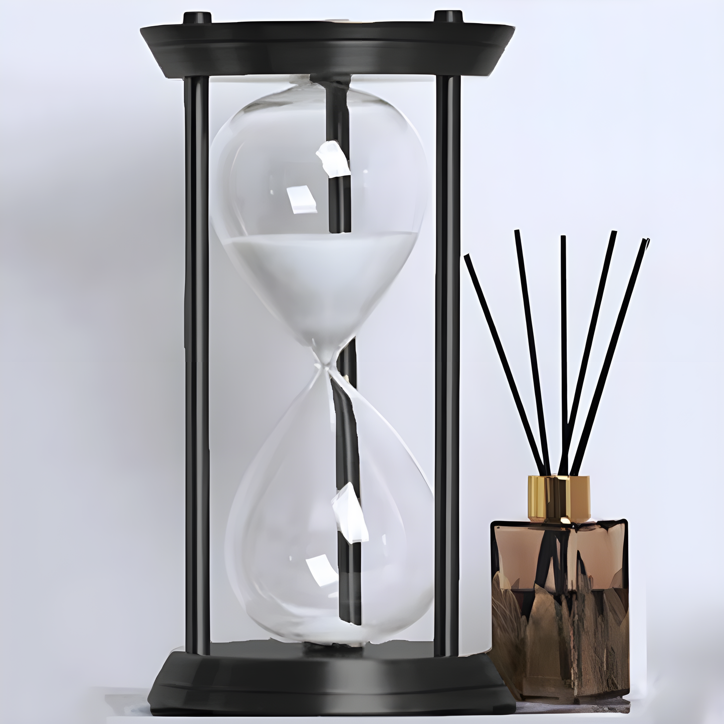 Retro Metal Hourglass with 15-Minute Sand Timer