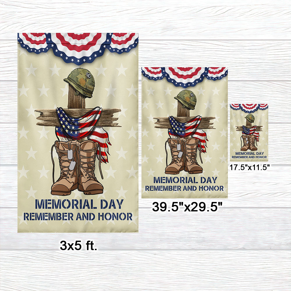 Double-Sided Memorial Day Flag - Remember and Honor Design