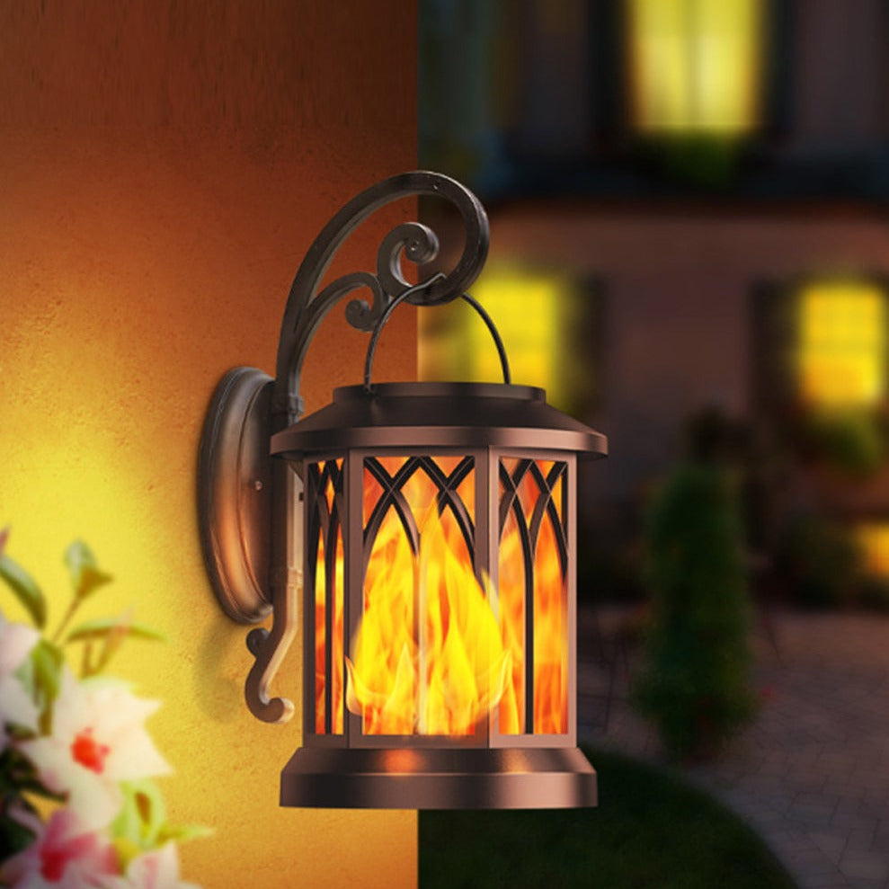 Solar Hanging Lanterns with Flickering Flame Effect - Weather Resistant (2-Pack)