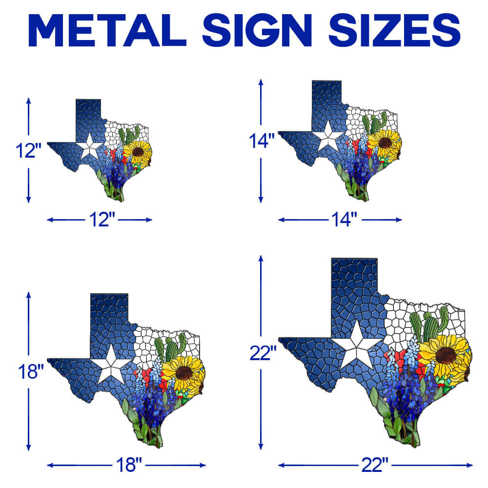 Texas Bluebonnet Rustic Metal Sign for Home and Garden Decor