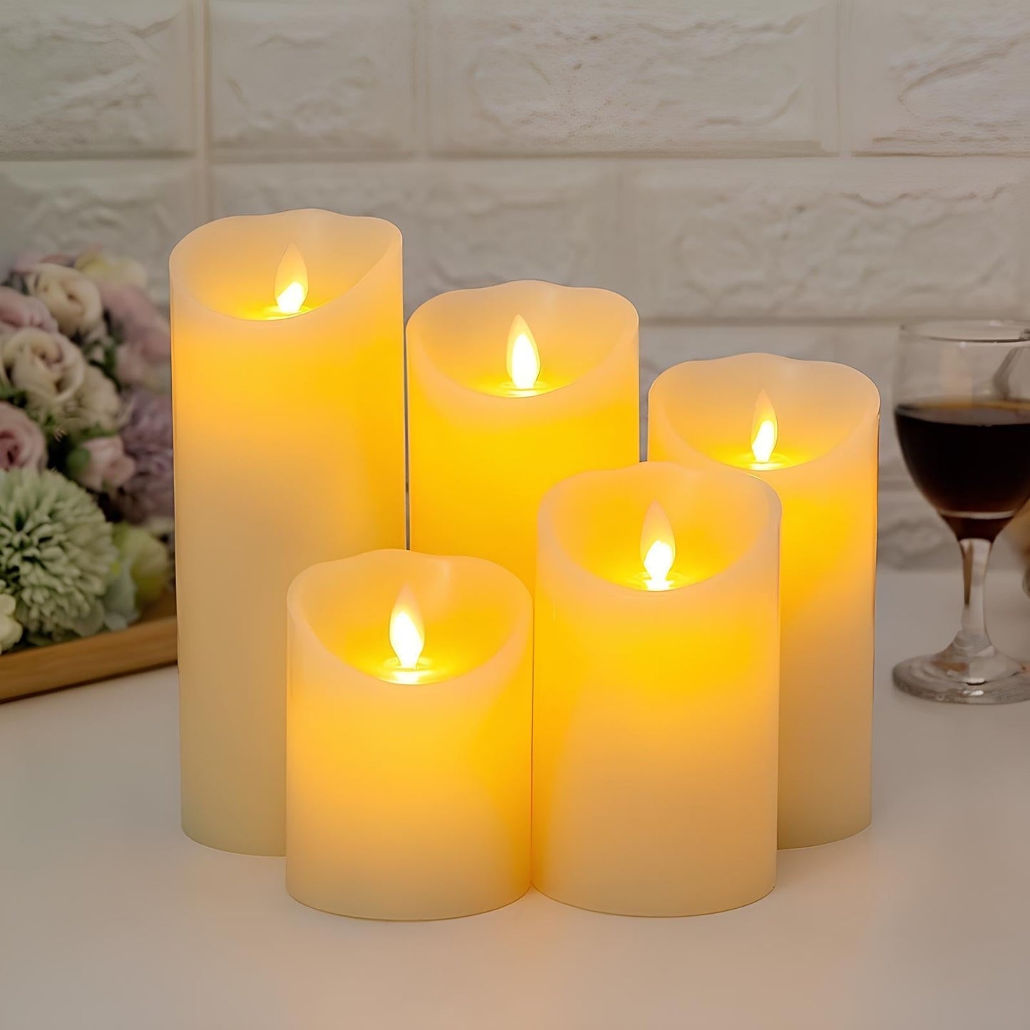 Flameless LED Bubble Block Candles
