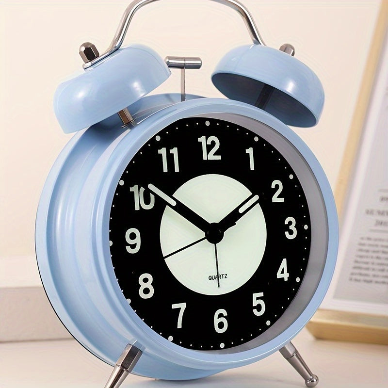 Sleek Metallic Alarm Clock with Soft Illumination