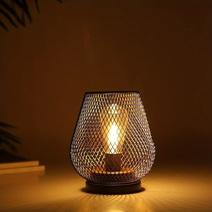 Industrial Metal Table Lamp Set with Warm Ambient Lighting