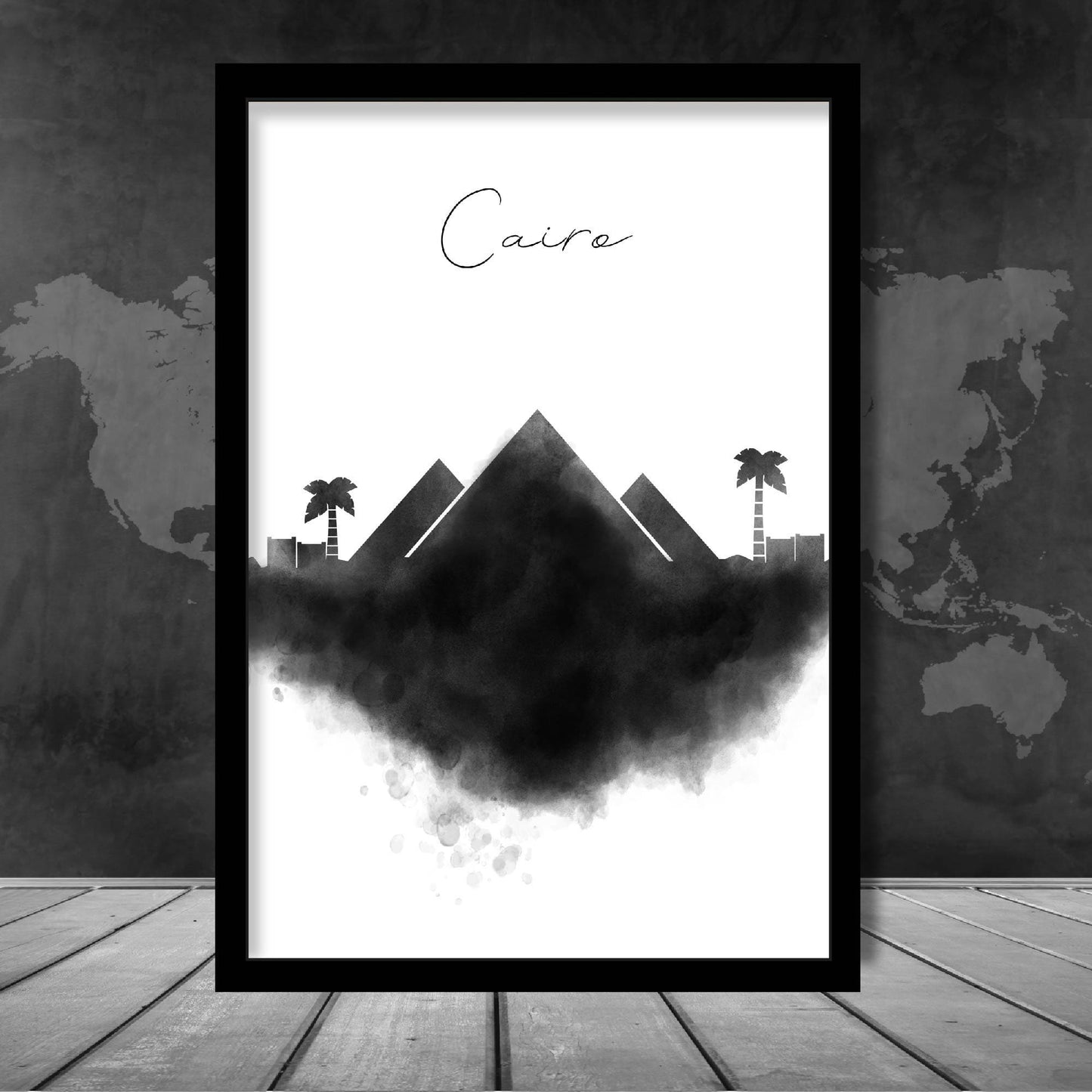 Cairo Watercolor Skyline Art Print