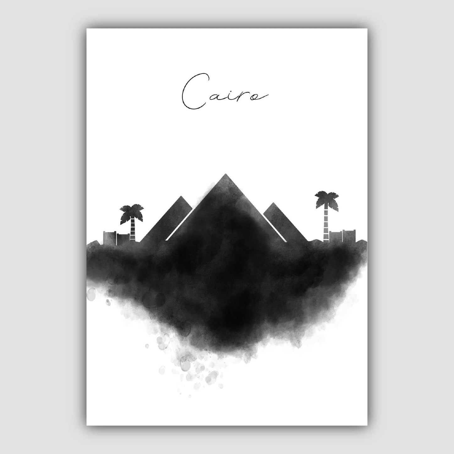Cairo Watercolor Skyline Art Print
