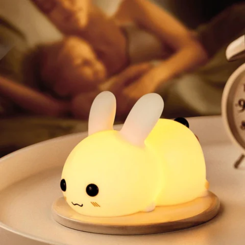 Rechargeable Bunny Night Light for Kids - Soft Silicone Sleep Lamp