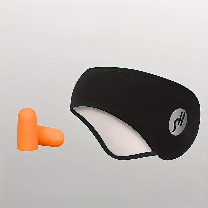 Light Blocking Travel Sleep Mask with Adjustable Fit and Earplugs