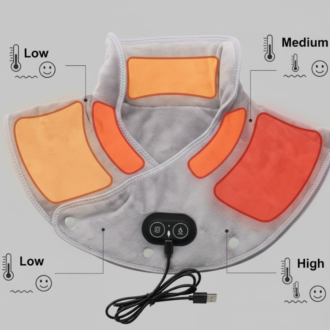 Adjustable USB Heating Wrap for Neck and Shoulders