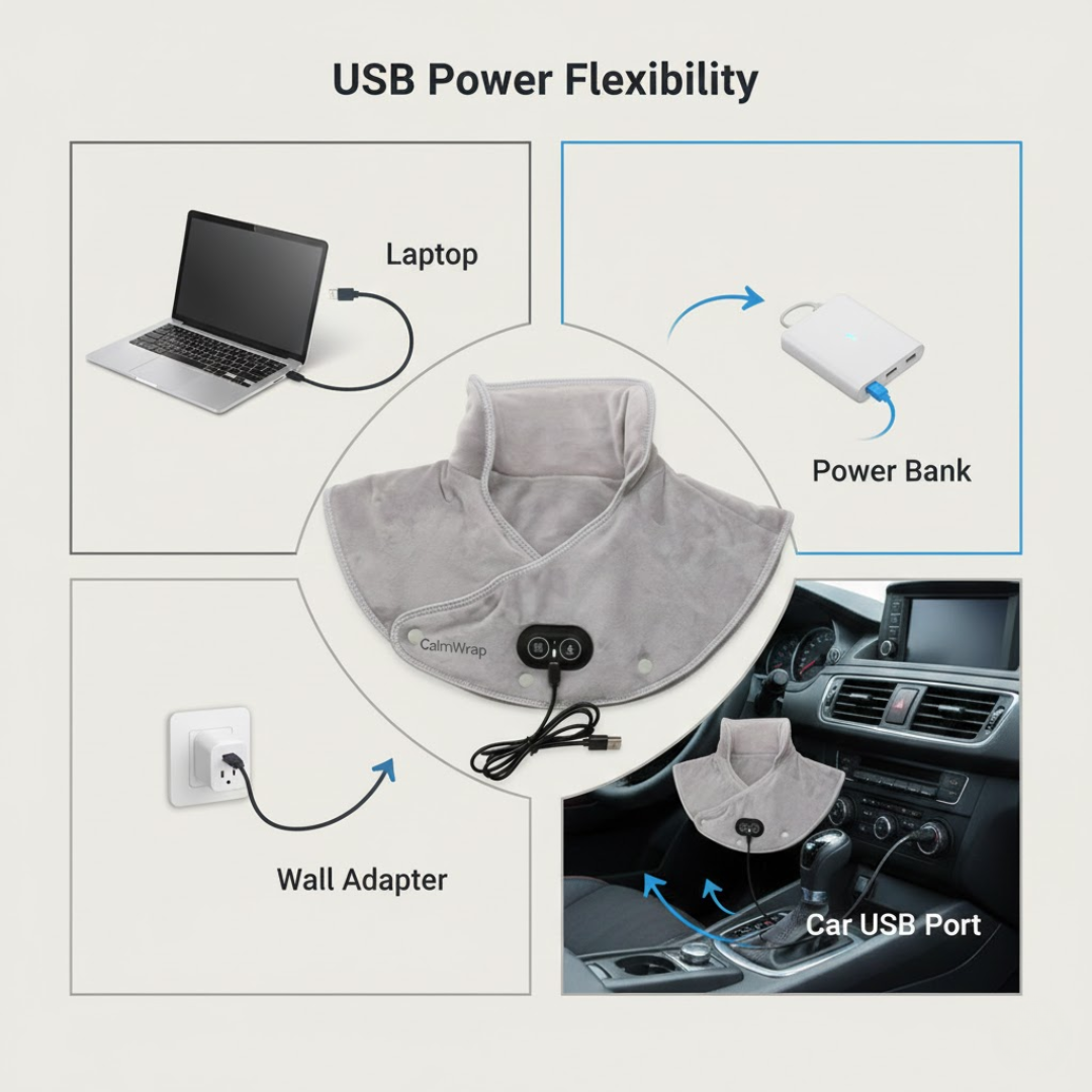 Adjustable USB Heating Wrap for Neck and Shoulders
