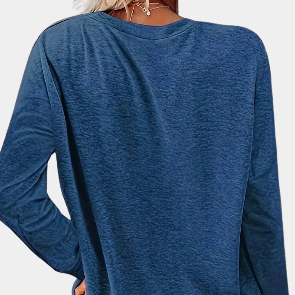 Relaxed Fit Long Sleeve Printed Women's Blouse