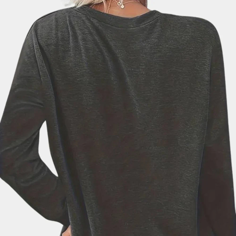 Relaxed Fit Long Sleeve Printed Women's Blouse