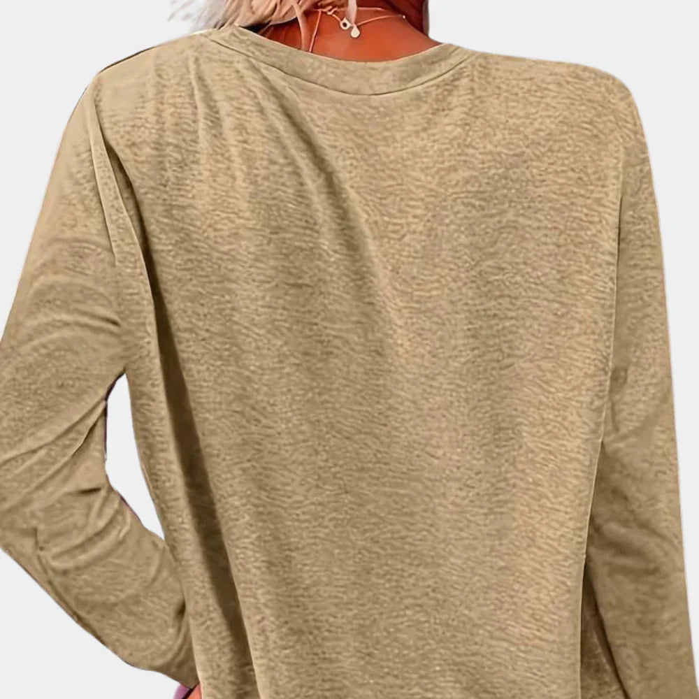 Relaxed Fit Long Sleeve Printed Women's Blouse