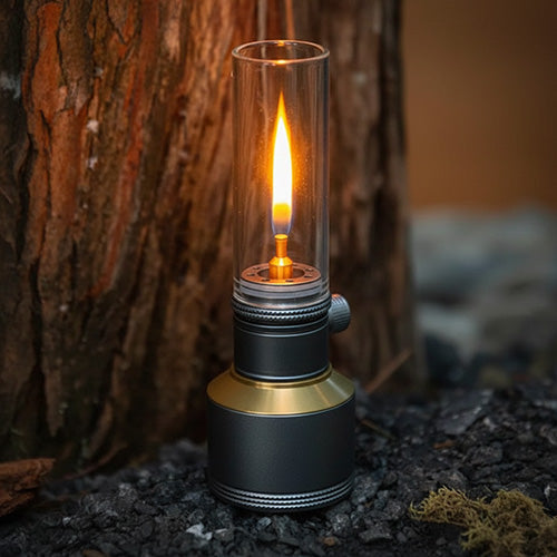Portable Aluminum Butane Camping Lantern with Adjustable Flame