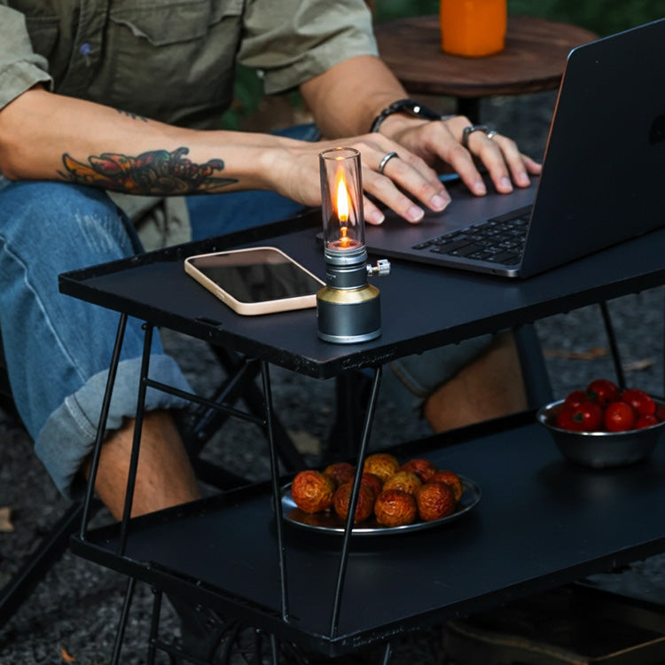 Portable Aluminum Butane Camping Lantern with Adjustable Flame