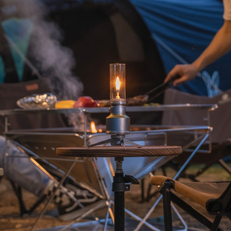 Portable Aluminum Butane Camping Lantern with Adjustable Flame
