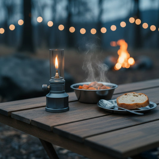 Portable Aluminum Butane Camping Lantern with Adjustable Flame