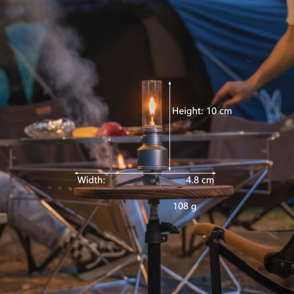 Portable Aluminum Butane Camping Lantern with Adjustable Flame