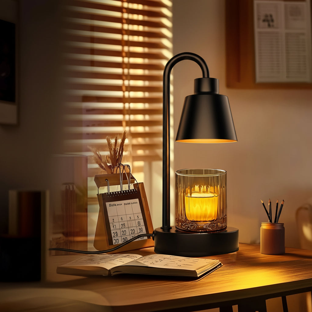 Dimmable Electric Candle Warmer Lamp with Polished Metal Finish